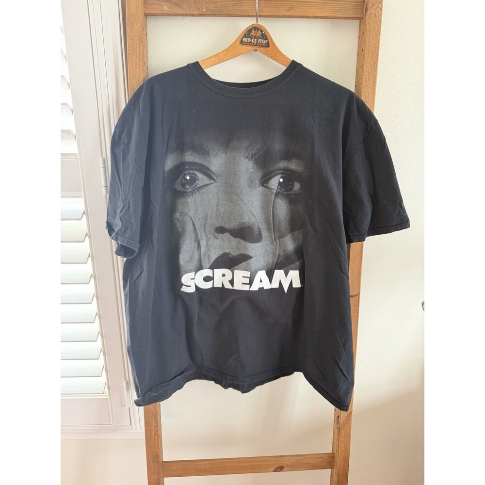 Scream by Wes Craven AOP Promo Black Graphic Print Tee T-Shirt SZ 2XL NEVE